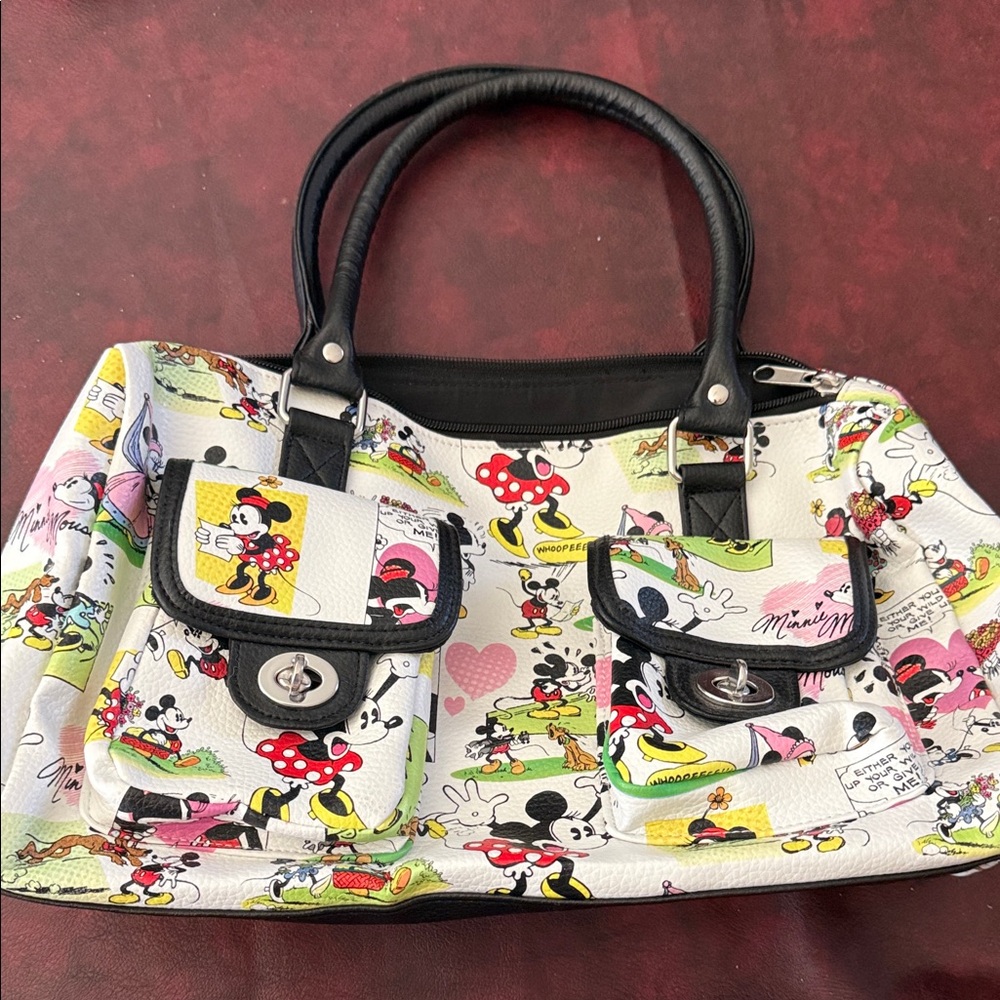 Disney Women's Black and White Minnie Mouse Shoulder Bag